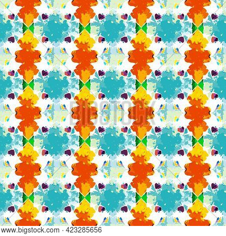 Color Abstract Ethnic Seamless Pattern In Graffiti Style With Elements Of Urban Modern Style Bright 