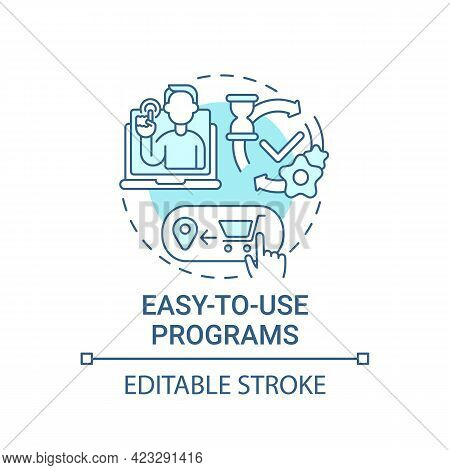 Easy-to-use Programs Concept Icon. Building Online Store Abstract Idea Thin Line Illustration. E-com