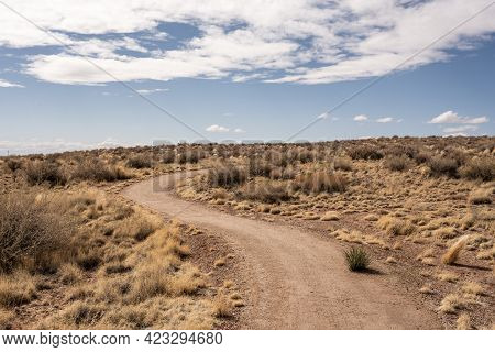Wide Gravel Path Of Tawa Trail In Petrified Forest National Park