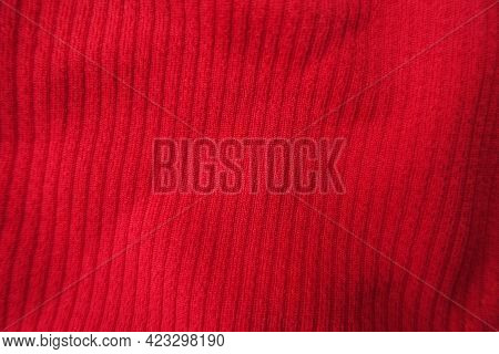 Background - Bright Red Ribbed Polyamide Fabric