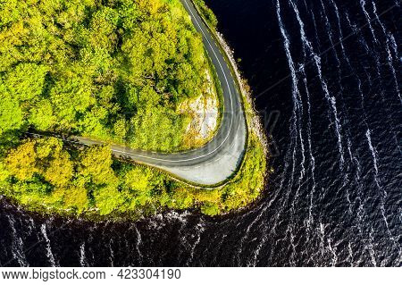 Scenic Coastal Road Close To Parkes Castle, In County Leitrim, Ireland.