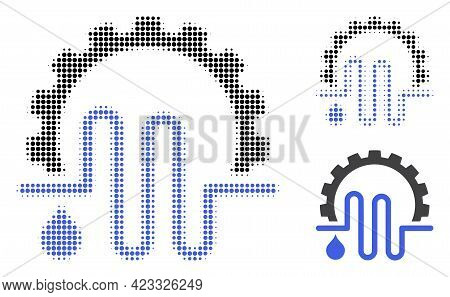 Water Supply Service Halftone Dotted Icon. Halftone Array Contains Circle Dots. Vector Illustration 