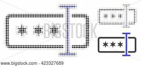 Password Field Halftone Dotted Icon. Halftone Array Contains Circle Pixels. Vector Illustration Of P