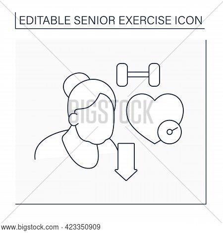 Disease Prevention Line Icon. Exercise Reduces The Impact Of Chronic Diseases. Health Protection. He