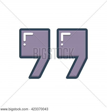 Color Illustration Icon For Doublequote Example Instance Marks Bubble