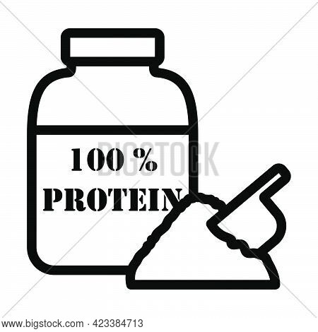 Icon Of Protein Conteiner. Bold Outline Design With Editable Stroke Width. Vector Illustration.