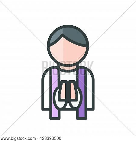 Priest Avatar. Religionist People. Catholic Church Icon. Profile User, Person. Isolated Vector Illus