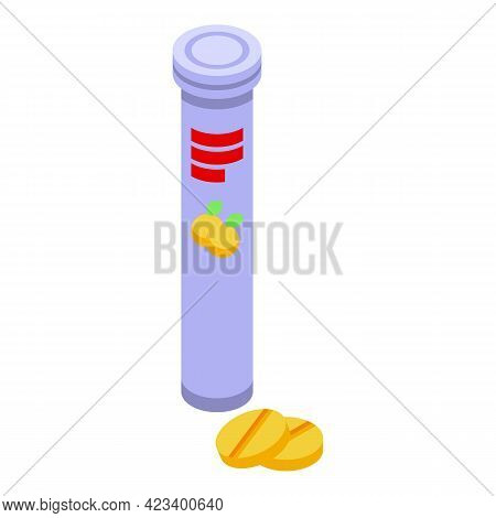 Vitmain C Box Icon. Isometric Of Vitmain C Box Vector Icon For Web Design Isolated On White Backgrou