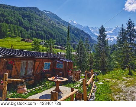 Beautiful House And Mountain View In The Village Of Les Lanches Savoie, France.