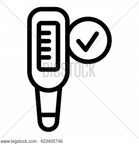 Home Thermometer Icon. Outline Home Thermometer Vector Icon For Web Design Isolated On White Backgro