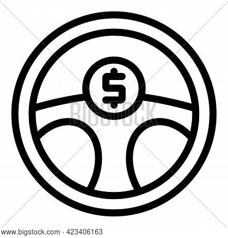 Taximeter Steering Wheel Icon. Outline Taximeter Steering Wheel Vector Icon For Web Design Isolated 