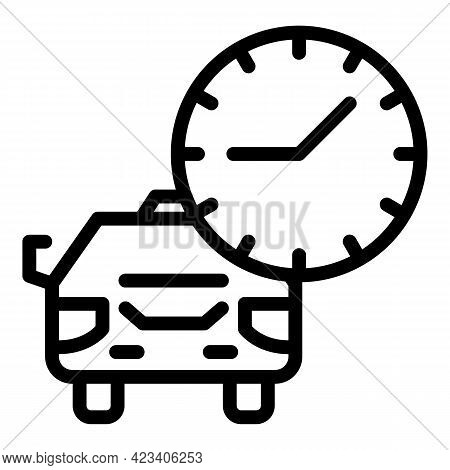 Taximeter Automobile Icon. Outline Taximeter Automobile Vector Icon For Web Design Isolated On White