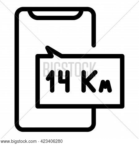 Taximeter Distance Icon. Outline Taximeter Distance Vector Icon For Web Design Isolated On White Bac