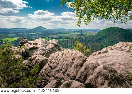 Nice View From Rock Of Vilemina, Or Vileminina Skala, Or Wilhelminenwand Into Beautiful Landscape Of