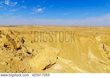 Landscape Of The Arava Desert From Mount Ayit Lookout. Southern Israel