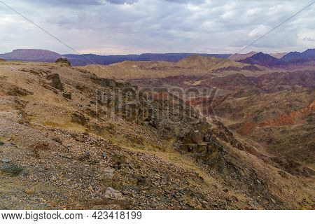Desert View From Mount Tzfahot. Eilat Mountains, Southern Israel