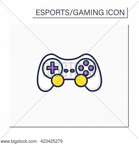 Joystick Color Icon. Input Device. Control Column. Playing Video Game Tools. Technical Equipment. Cy
