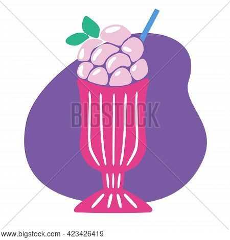 Milkshake Vector Illustration Isolated On White Background. Abstract Flat Illustration