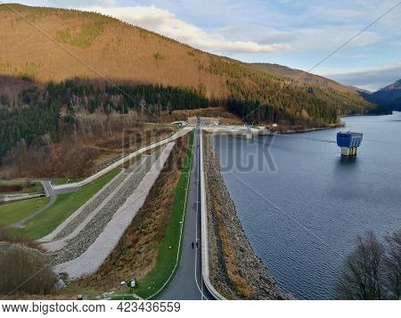 The Dam Of The Sance Reservoir In The Beskydy Mountains.