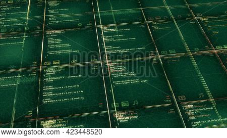 Abstract Hacking Program Looking For Data And Stealing Important Files, Seamless Loop. Animation. Co