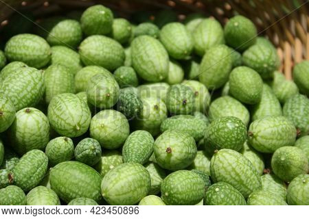 Miniature Mexican Watermelons - Melothria Scabra At Farmers Market