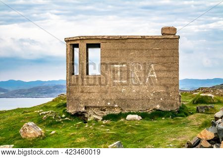 Horn Head, Ireland - May 30 2021: The World War Ii Remains Are Still Standing At The Cliffs