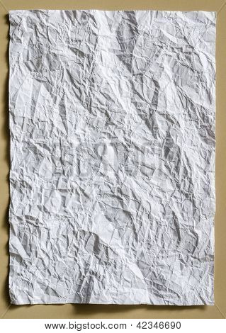 Wrinkled Paper Background On White Background
