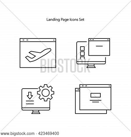 Landing Page Icon Isolated On White Background. Landing Page Icon Thin Line Outline Linear Landing P