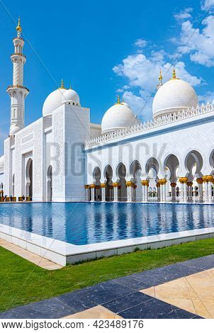 Abu Dhabi, United Arab Emirates , The  Sheick Zayed Grand Mosque Seen From The Outside