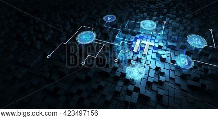 It Consultant Presenting Tag Cloud About Information Technology 3d Illustration