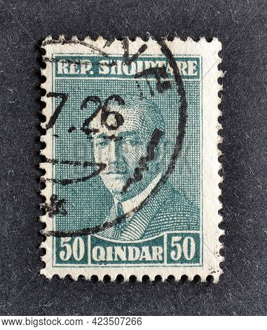 Albania - Circa 1926 : Cancelled Postage Stamp Printed By Albania, That Shows Portrait Of ‭president