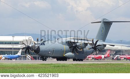 Kota Kinabalu,sabah,malaysia-july 2,2019:royal Malaysian Air Force Airbus A400m-180 M54-04 Military 