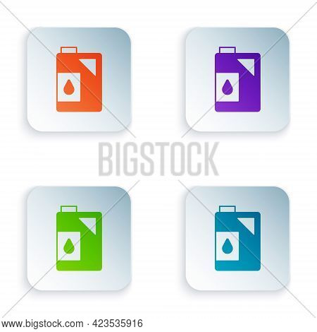 Color Canister For Motor Machine Oil Icon Isolated On White Background. Oil Gallon. Oil Change Servi