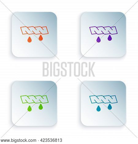 Color Squeeze Clothes Icon Isolated On White Background. Set Colorful Icons In Square Buttons. Vecto