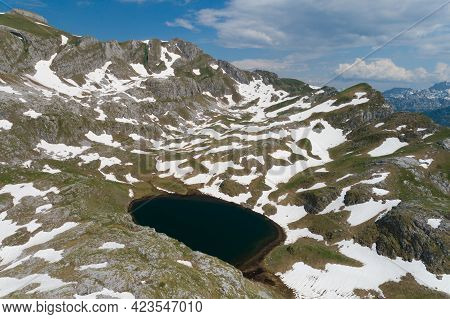 Manito Lake In Montenegro In The Spring, Aerial View