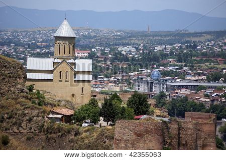 Churches And Domes Of Tbilisi, View To Historical Part Of The Capital Of Republic Of Georgia