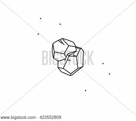 Hand Drawn Vector Abstract Stock Flat Graphic Illustration With Logo Element, Bohemian Magic Line Ar