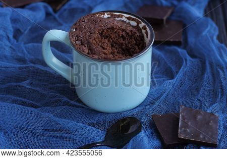 Dessert. Mugcake. Quick Chocolate Cake In A Mug. Homemade Brownie