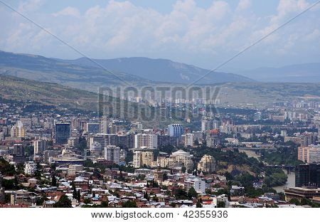 Churches And Domes Of Tbilisi, View To Historical Part Of The Capital Of Republic Of Georgia