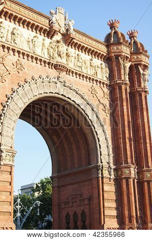 Details Of Arc De Triomf In Barcelona, Spain