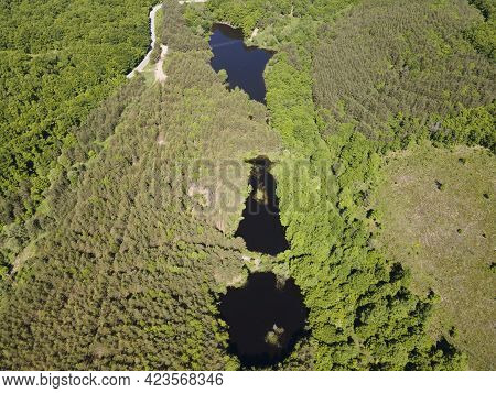 Aerial View Of Sua Gabra Lakes At Lozenska Mountain, Sofia Region, Bulgaria