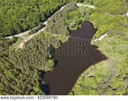 Aerial View Of Sua Gabra Lakes At Lozenska Mountain, Sofia Region, Bulgaria