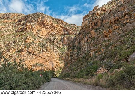 Road Through Seweweekspoort In The Swartberg Mountains Of The Western Cape Karoo