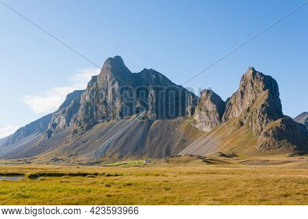 Hvalnes Lava Beach Landscape, East Iceland Landmark. Iceland Scenery