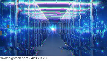 Abstract Technology Glitch Background And Error Signal 3d Illustration