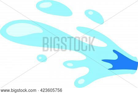 Water Splash Vector Isolated On White Background. Children Book Illustration Graphics. Stream Of Wat