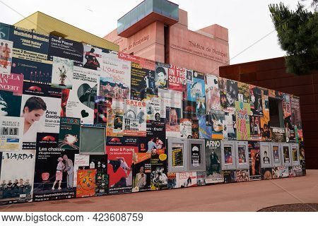 Perpignan , Occitanie France - 06 06 2021 : Theater Archipel Poster Design Building In Perpignan Cit
