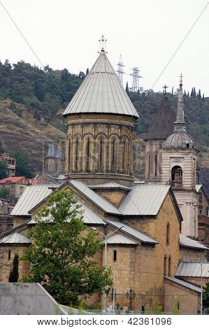 Churches And Domes Of Tbilisi, View To Historical Part Of The Capital Of Republic Of Georgia