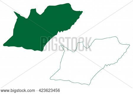 East Garo Hills District (meghalaya State, Republic Of India) Map Vector Illustration, Scribble Sket