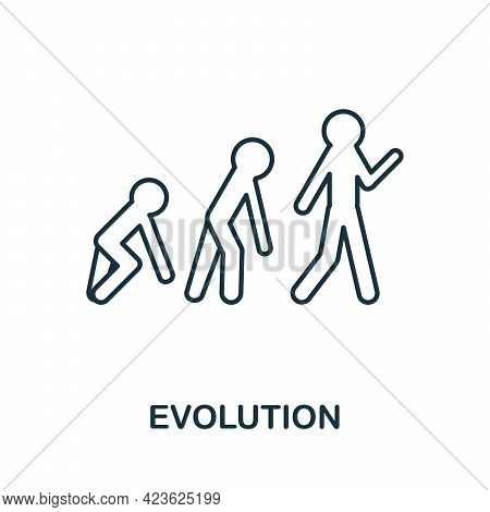 Evolution Line Icon. Creative Outline Design From Artificial Intelligence Icons Collection. Thin Evo